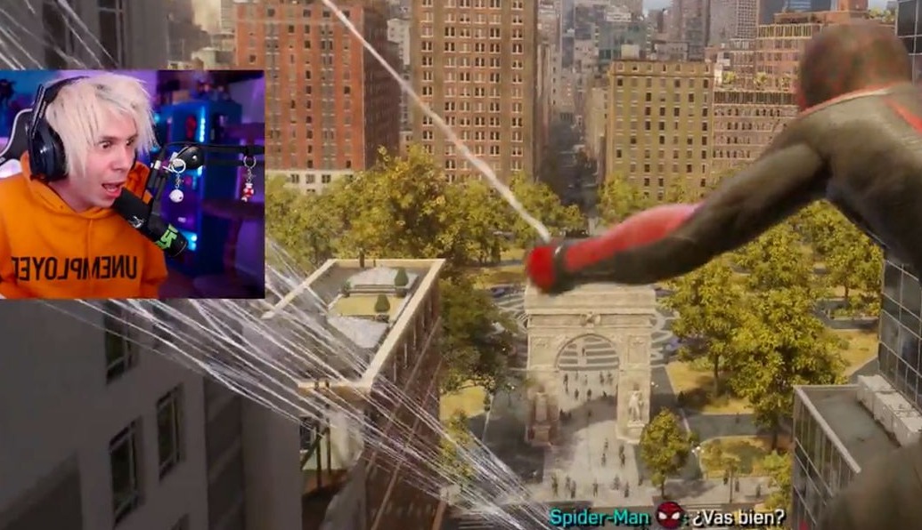 El Rubius jugando a Spider-Man 2