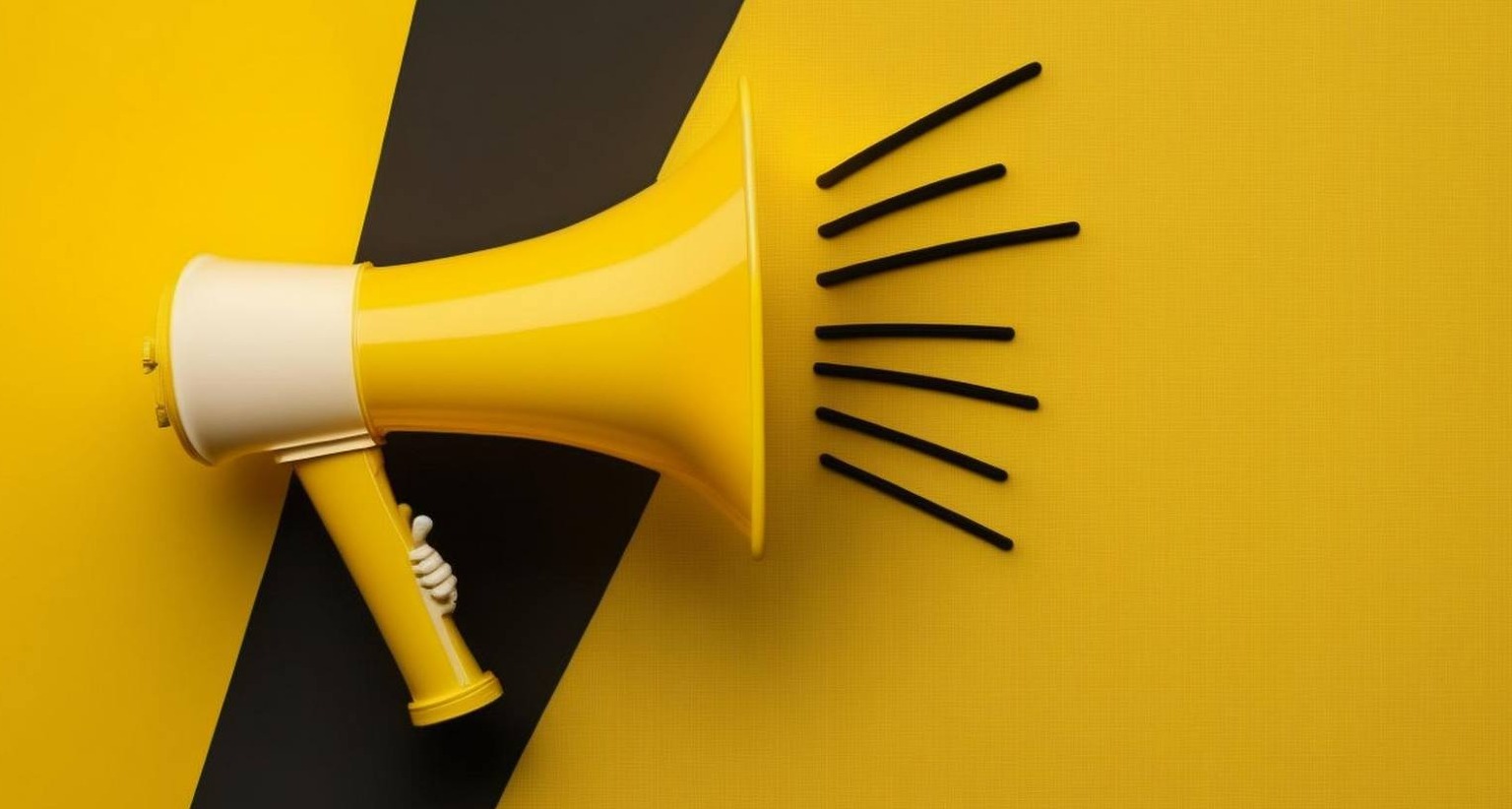 Imagen de un megáfono amarillo