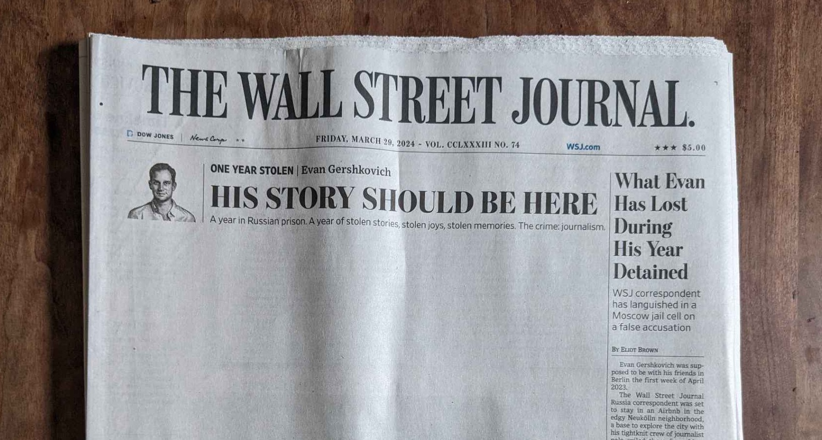 Portada The Wall Street Journal