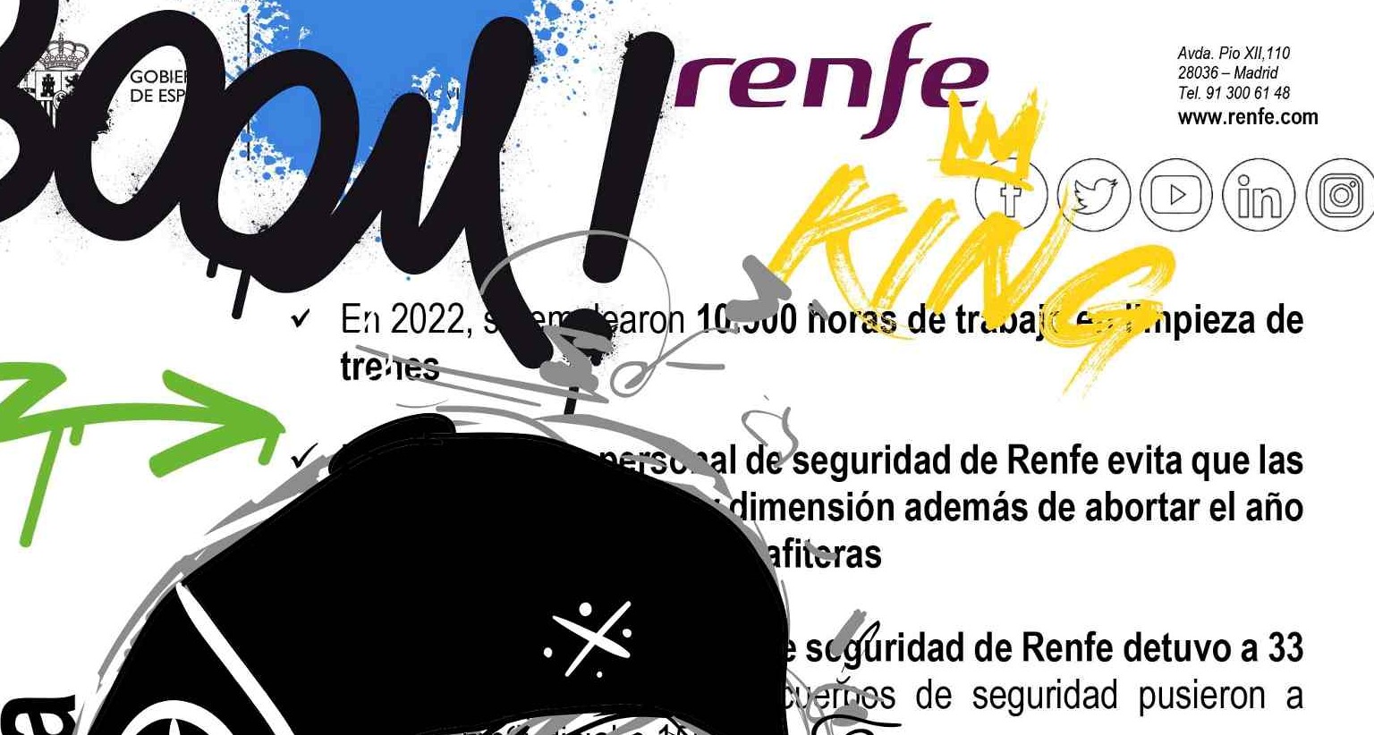 Renfe ‘vandaliza’ su propia nota de prensa y demuestra que también hay creatividad en la relación con los medios