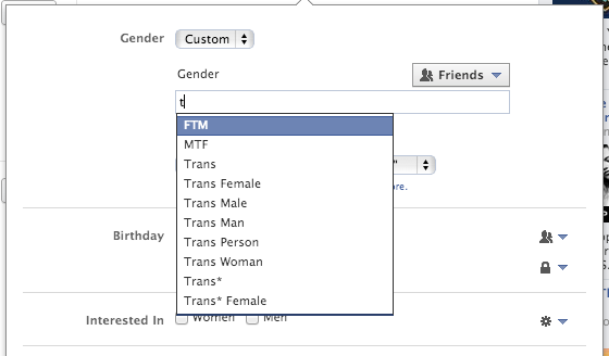 Facebook permite elegir identidades de género como "transexual" o "andrógino"-variedad-genero-facebook-eeuu