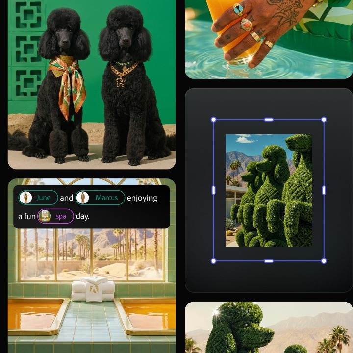 La interfaz de un proceso de diseño creativo en Adobe