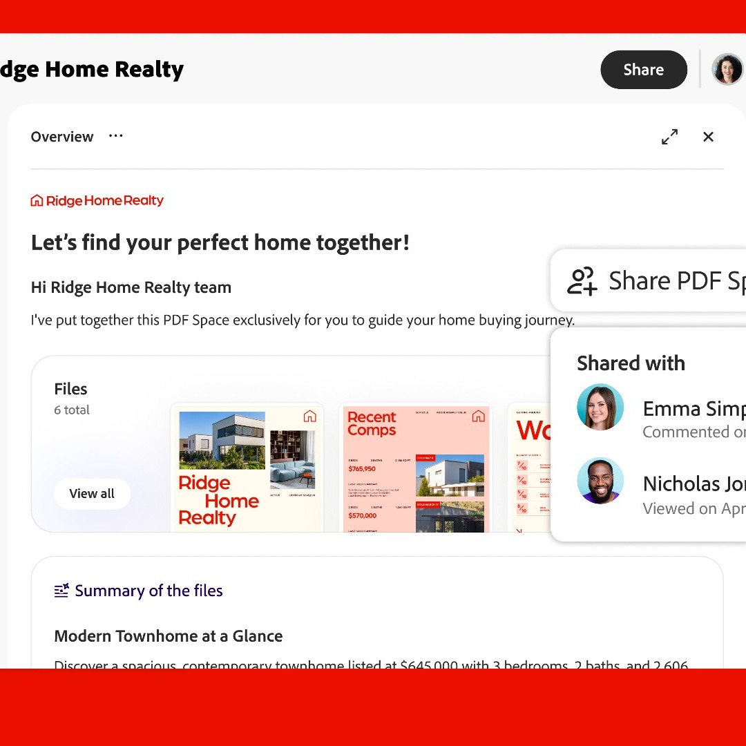 Interfaz de PDF Spaces