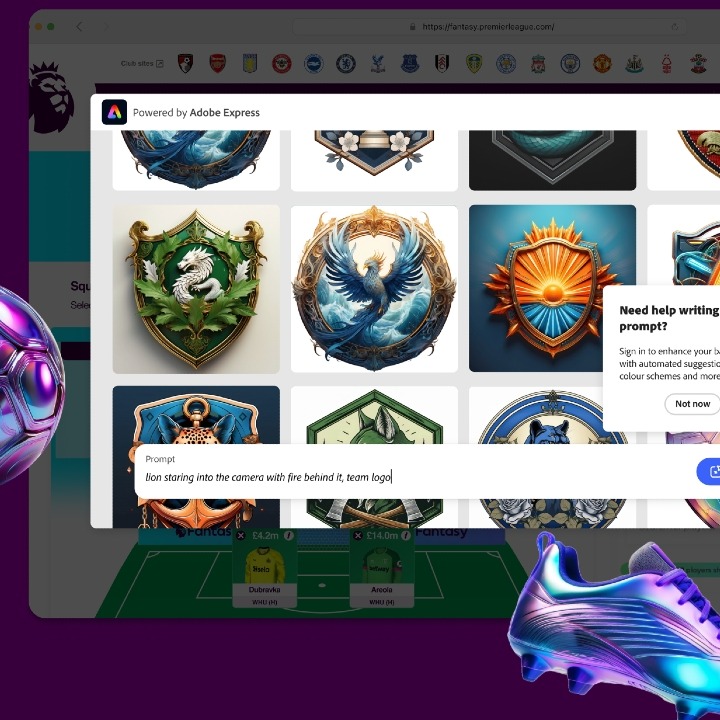 interfaz de la experiencia de personalización con IA generativa