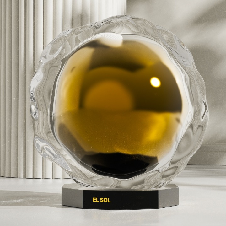 El nuevo trofeo de El Sol, una esfera de cristal con dorado en su interior