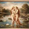 Dos venus besándose en un cuadro