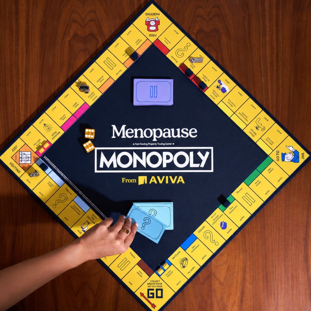 Tablero de Monopoly sobre menopausia