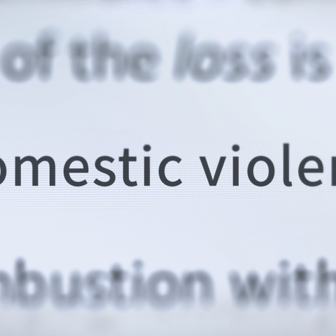 Frase "and domestic violence"