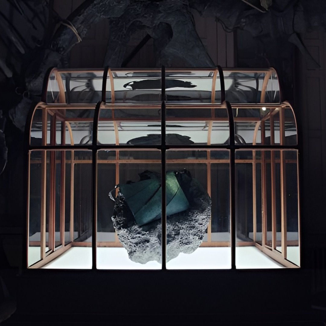 Bolso creado con cuero de tiranosaurio