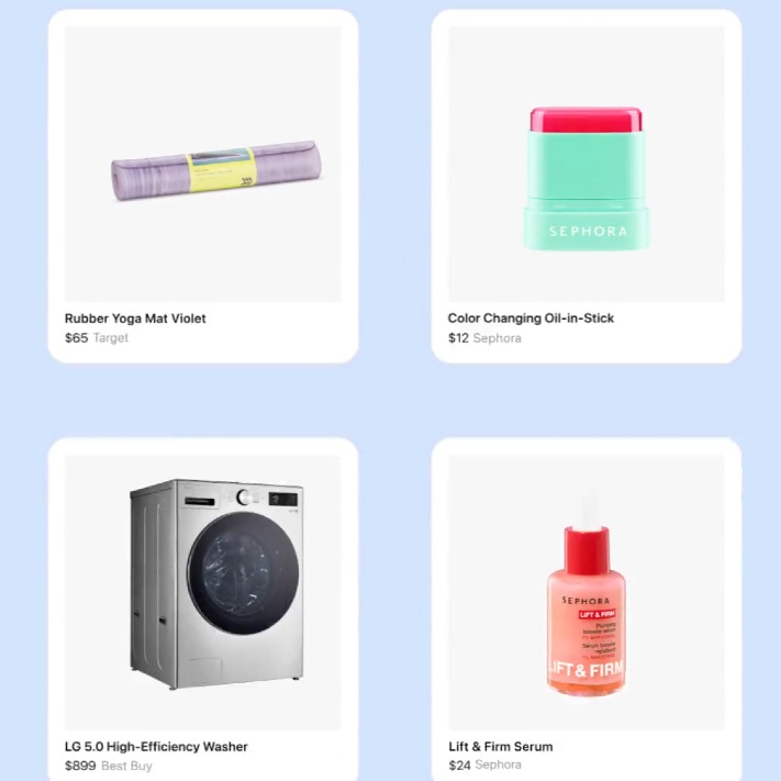 La interfaz de shopping research con varias fichas de diferentes productos