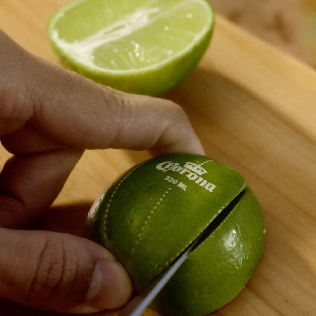 Limas de Corona con línea de puntos para cortar