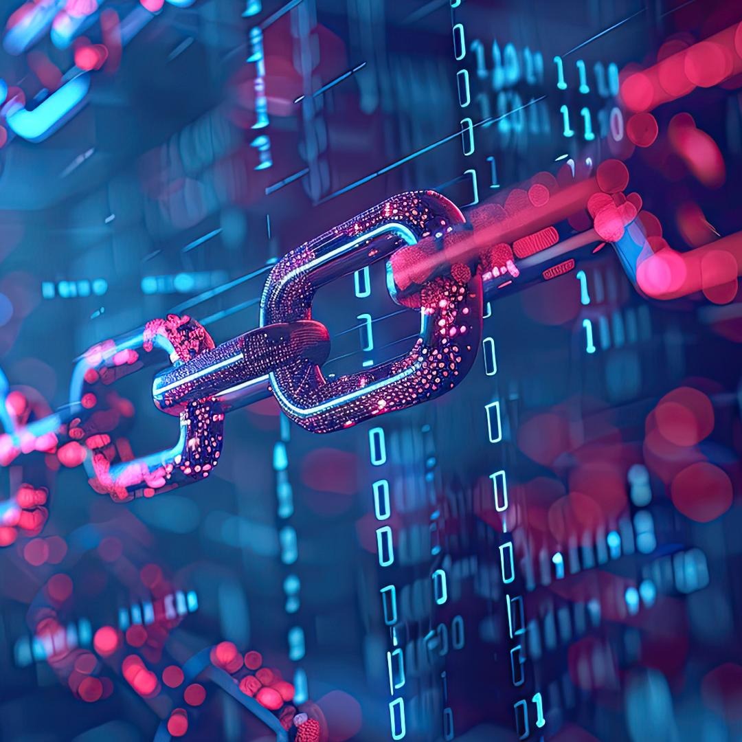 Ilustración digital de cadenas virtuales