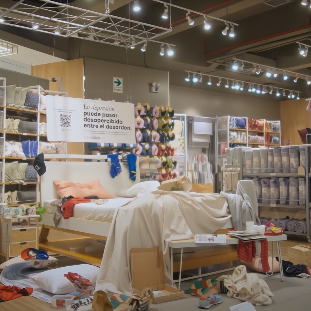 Un dormitorio desordenado en una de las tiendas de Casaideas que forman parte de la campaña