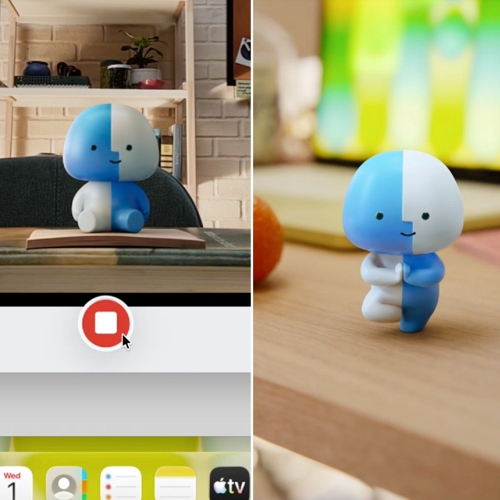 Tres escenas con el muñeco en diferentes vídeos de TikTok