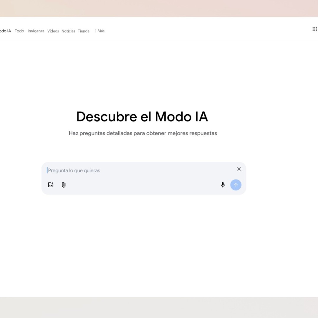 Interfaz del Modo IA de Google