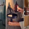 Imagen partida en tres secciones: izquierda niña saliendo de bañera apoyada en una banqueta de Ikea; centro, jabonero Ikea; derecha, mujer joven sobre banqueta en cocina