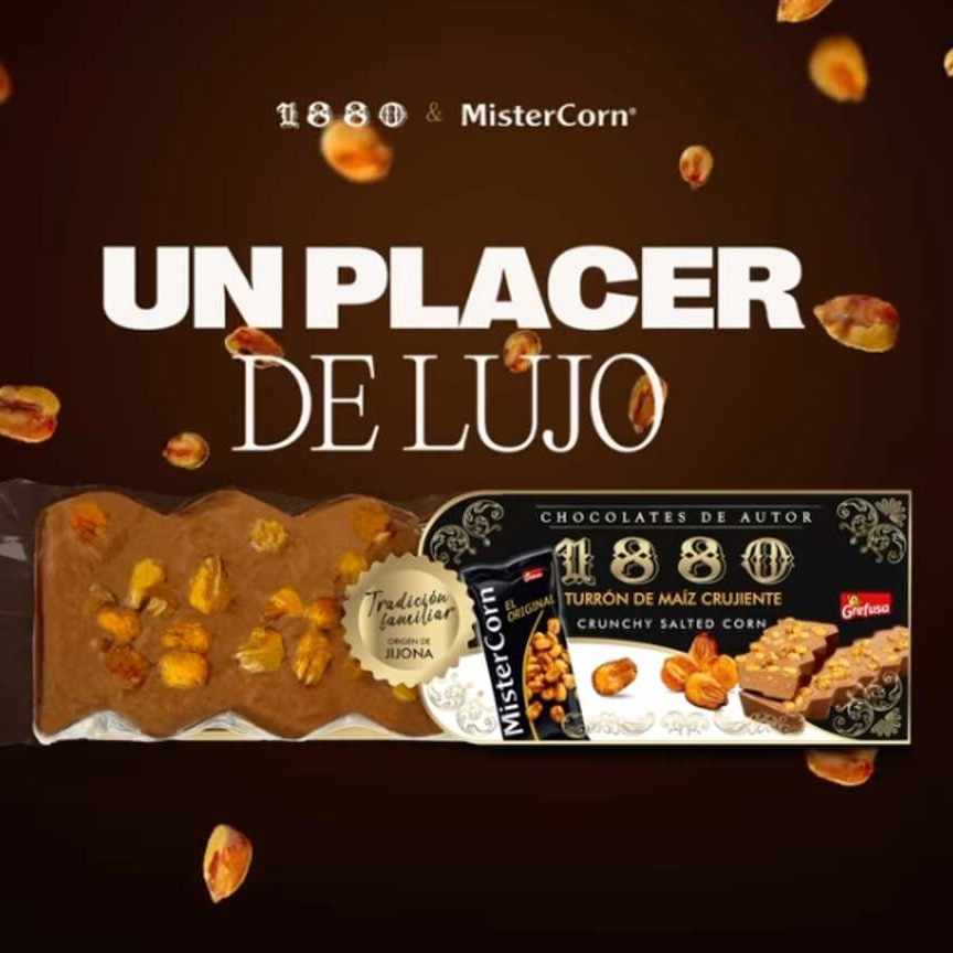 Imágenes de los turrones con sabor a maíz frito y chupa chups