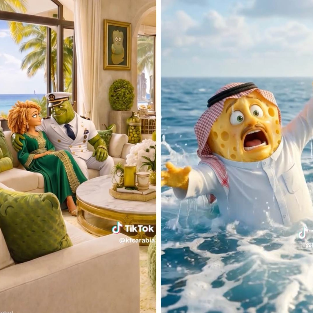 Escenas del microdrama con IA de KFC Arabia