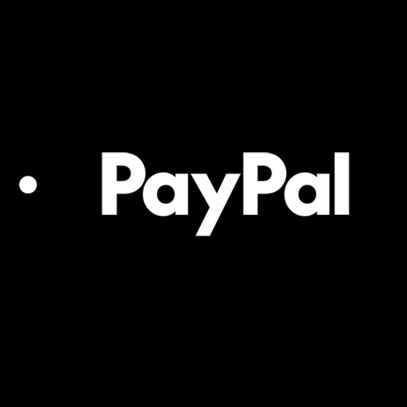 Los logotipos de OpenAI y PayPal en blanco sobre fondo negro