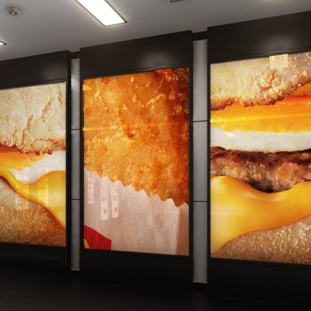 Marquesinas con imágenes de productos de McDonald's