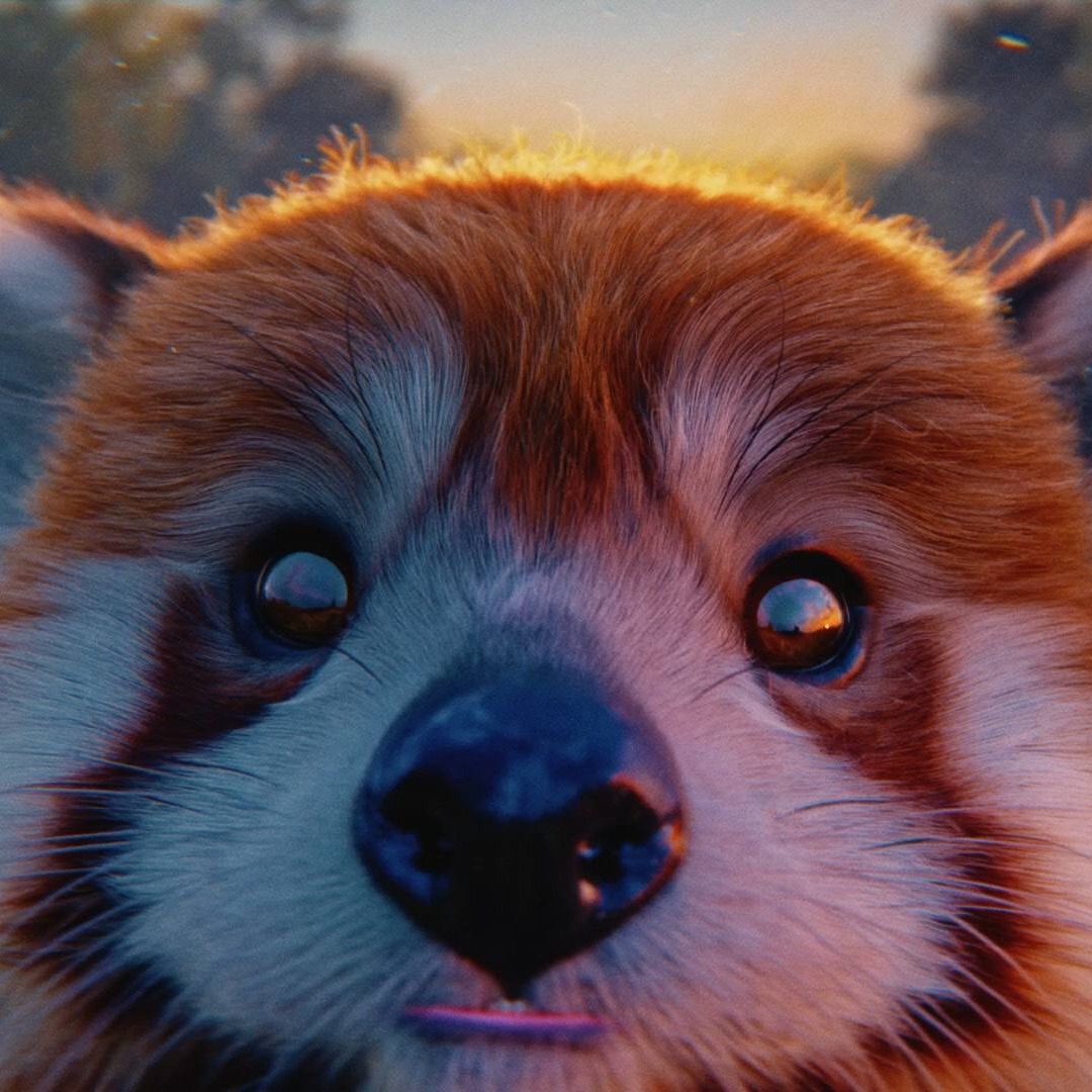 Primer plano de un panda rojo creado con IA