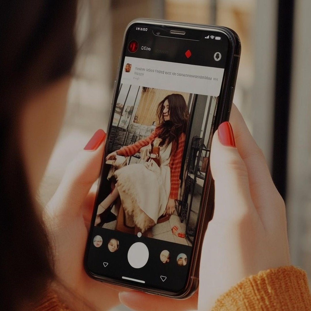 Una joven mira el instagram de su ídolo