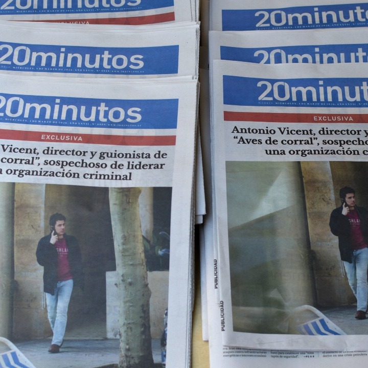 La portada del periódico 20 minutos