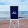 Una torre de salvamento con el logo de Hyundai