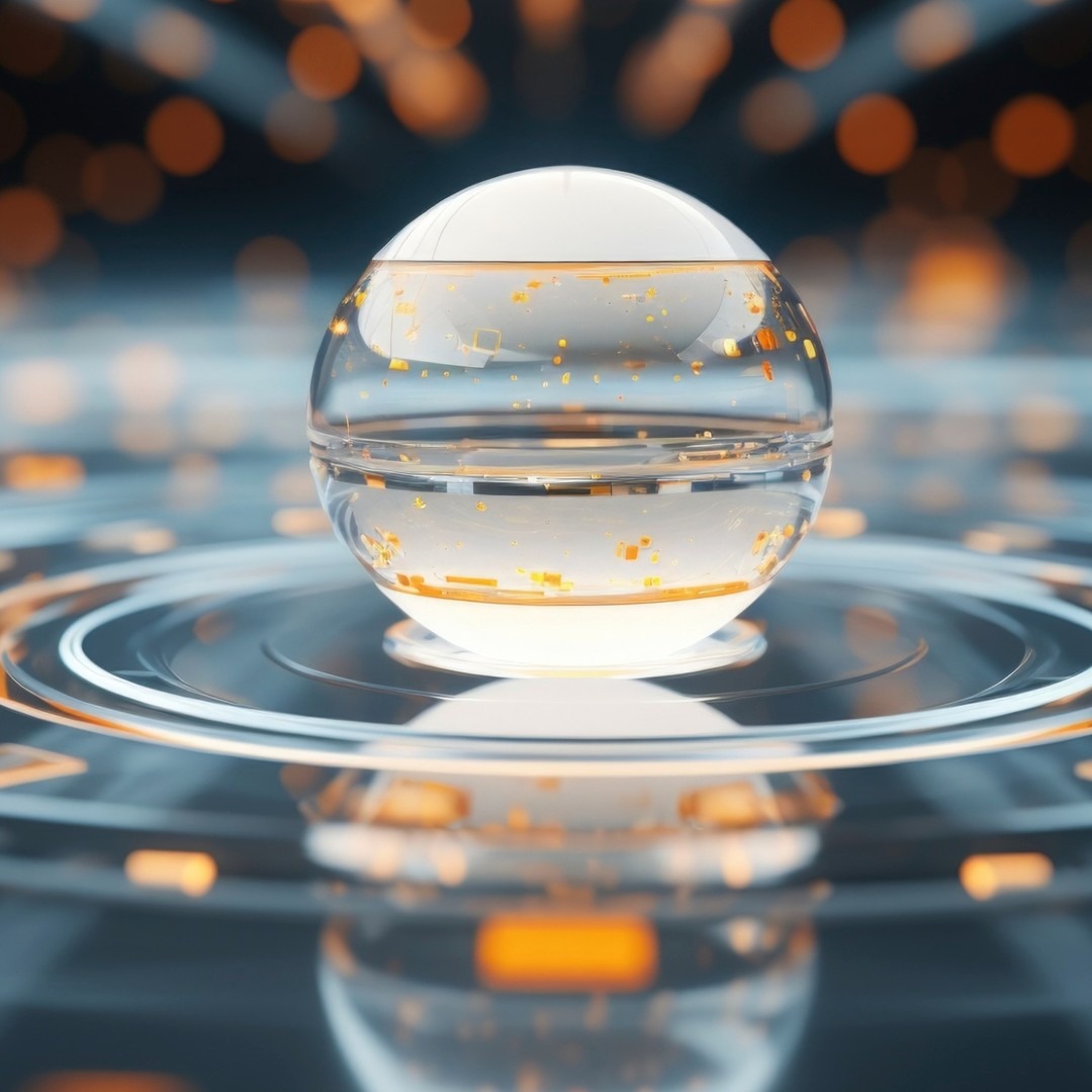 Bola de cristal con luces amarillas