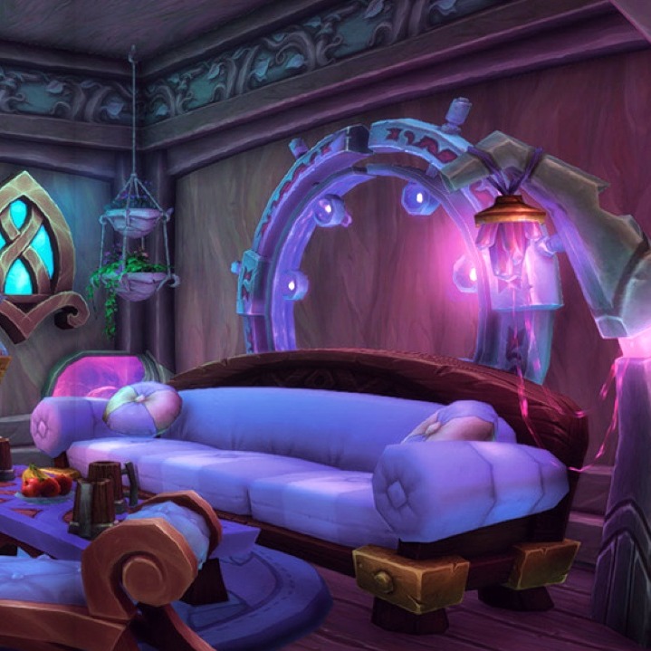 Un salón con chimenea en el videojuego