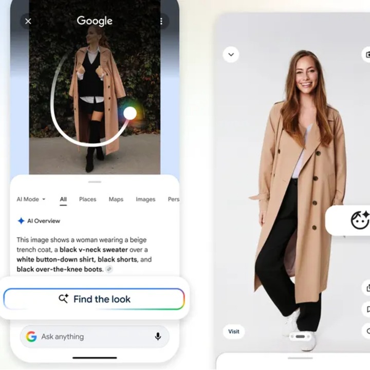 La interfaz de la función mostrando a una chica vestida con gabardina
