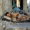 Imagen generada por IA de un niño durmiendo en Gaza