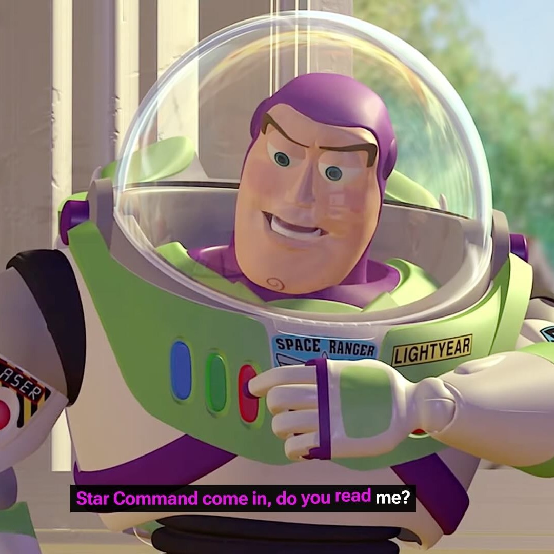 Escena subtitulada de la película "Toy Story"