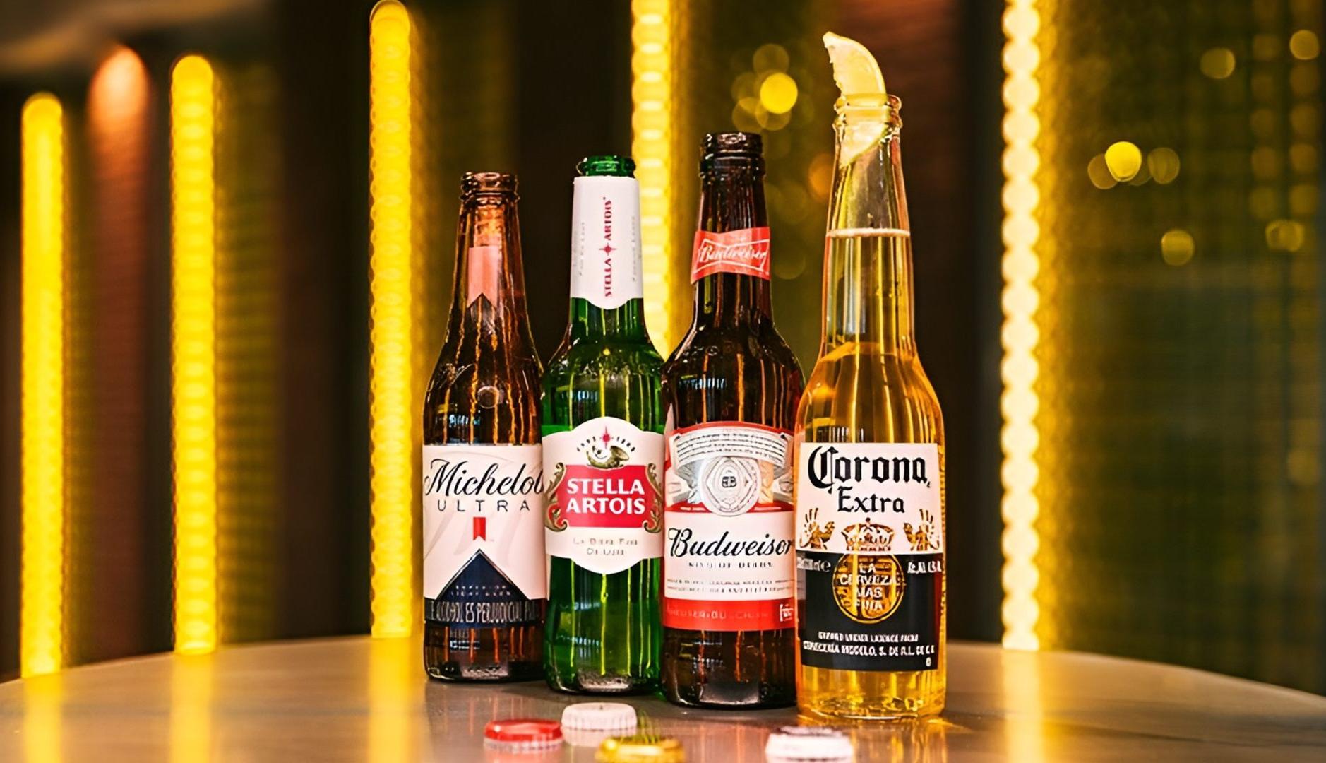 Botellines de cerveza de marcas de AB InBev
