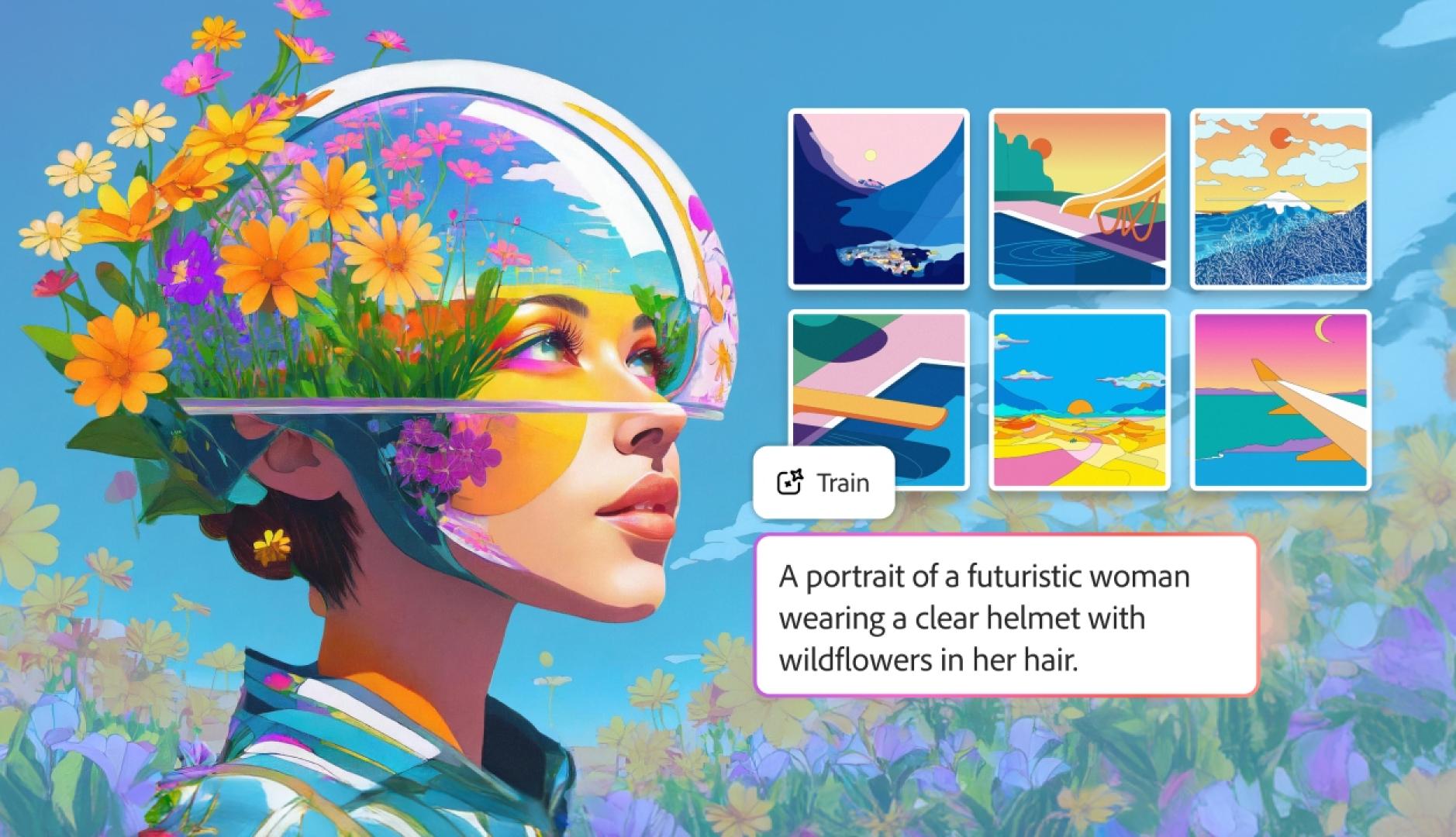 una representación de la interfaz de Adobe y los modelos personalizados