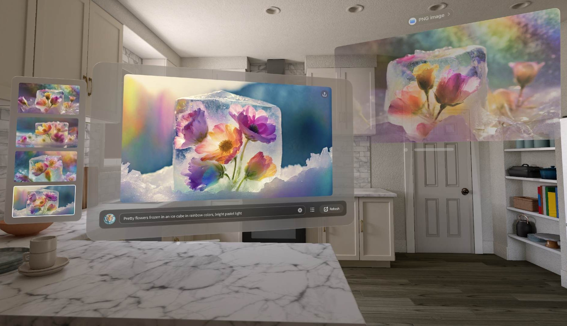 Interfaz de Adobe Firefly en Vision Pro