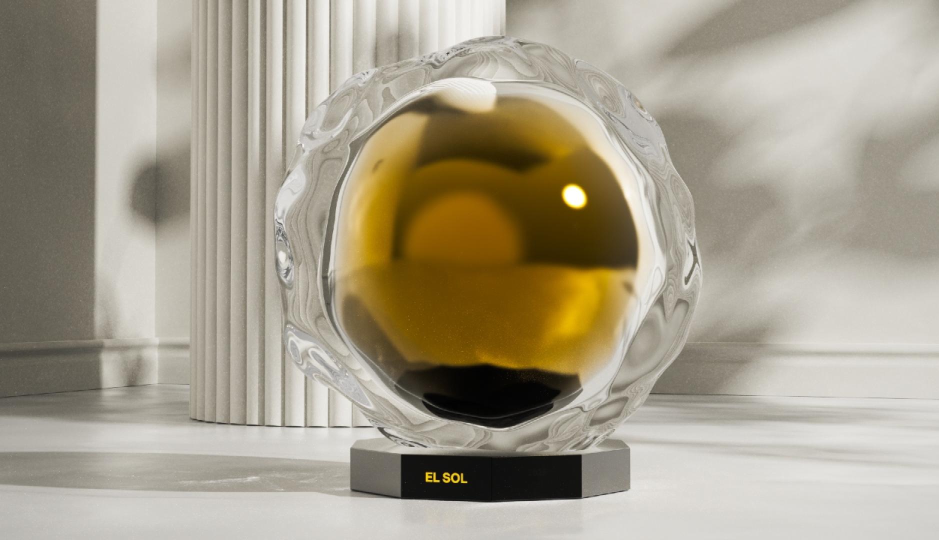 El nuevo trofeo de El Sol, una esfera de cristal con dorado en su interior