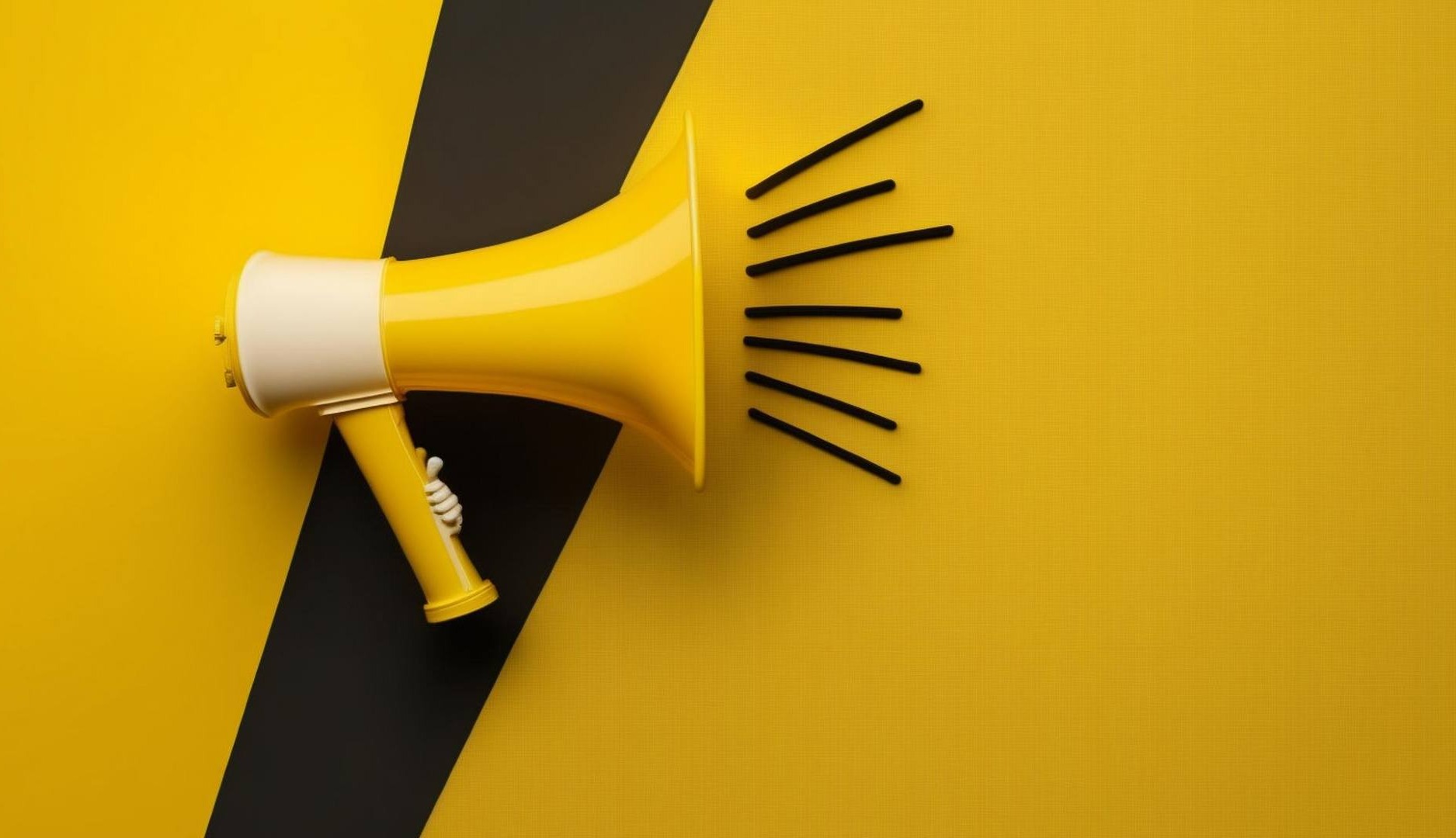Imagen de un megáfono amarillo