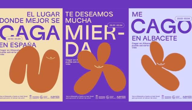 Cartel de la propuesta de campaña "Albacete, caga y vete"