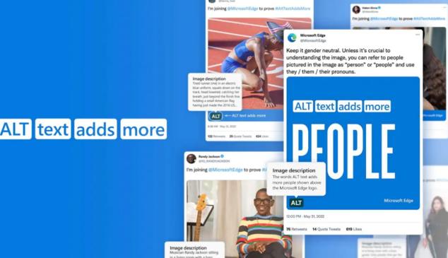 This Microsoft Edge campaign promotes the use of “alt text” in Twitter images