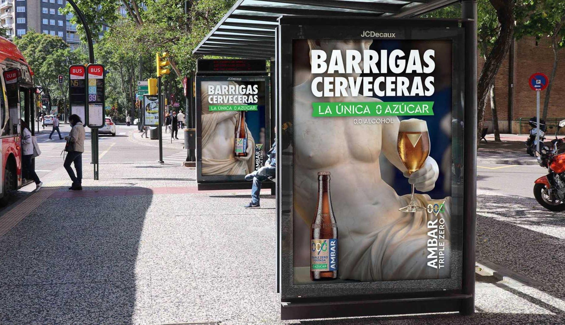 Mupi con publicidad de Cervezas Ambar