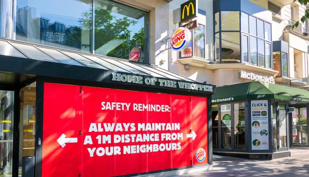 burguer king francia exterior distancia seguridad