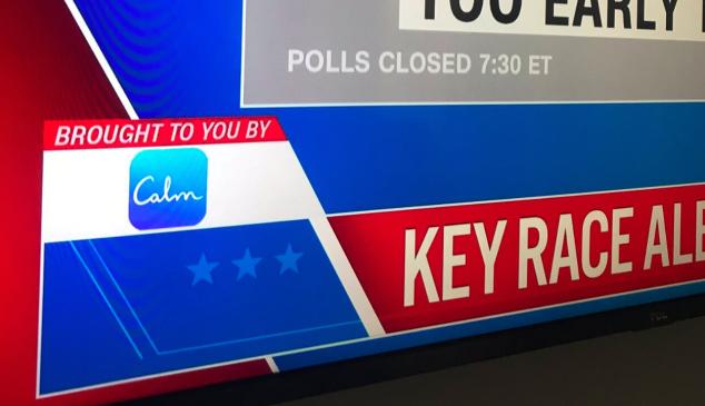 La aplicación de meditación Calm patrocina la cobertura de la noche electoral en la CNN