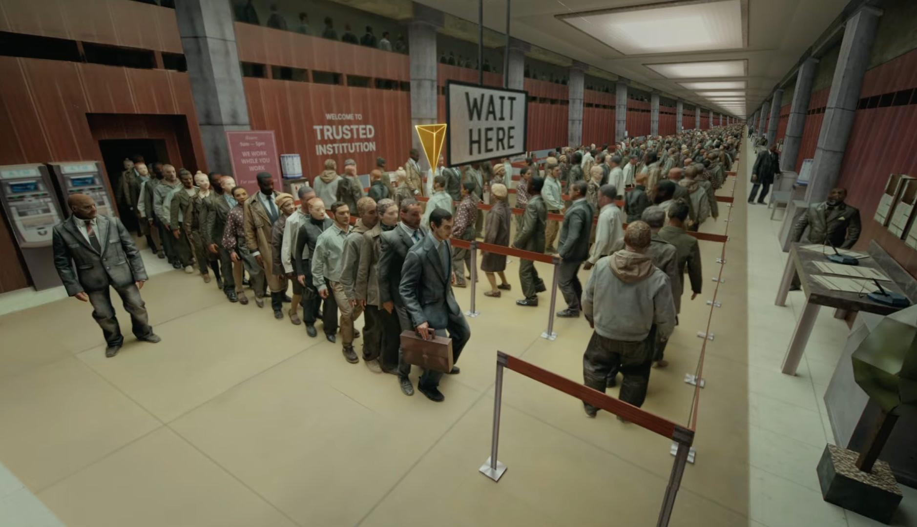 Recreación de videojuego en anuncio de Coinbase