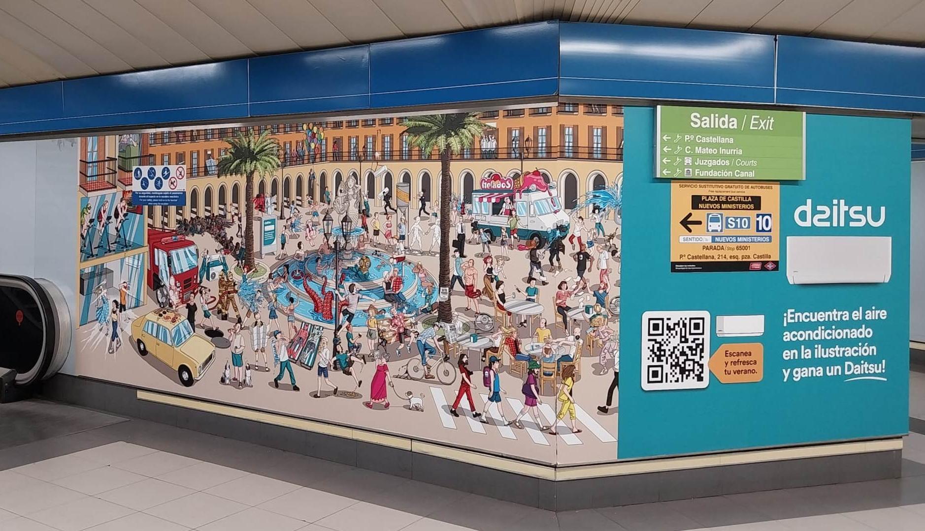 Publicidad exterior de Daitsu en el metro de madrid