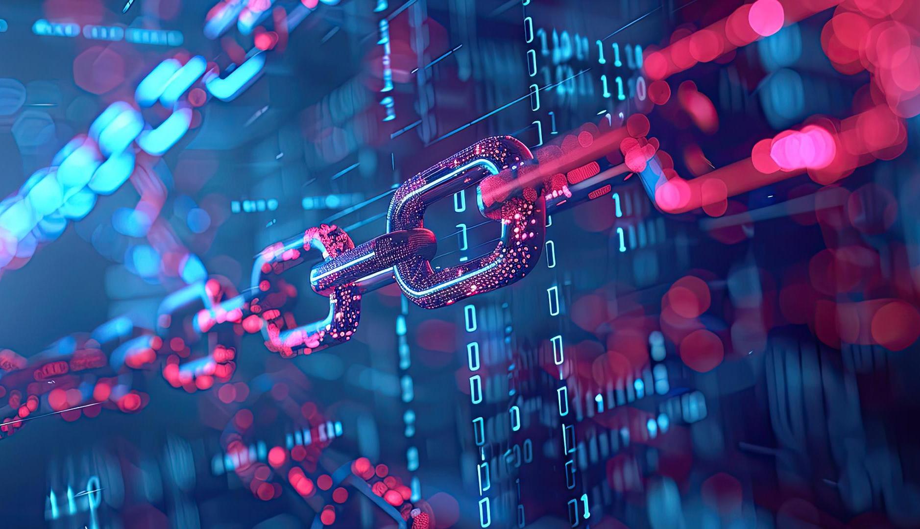 Ilustración digital de cadenas virtuales