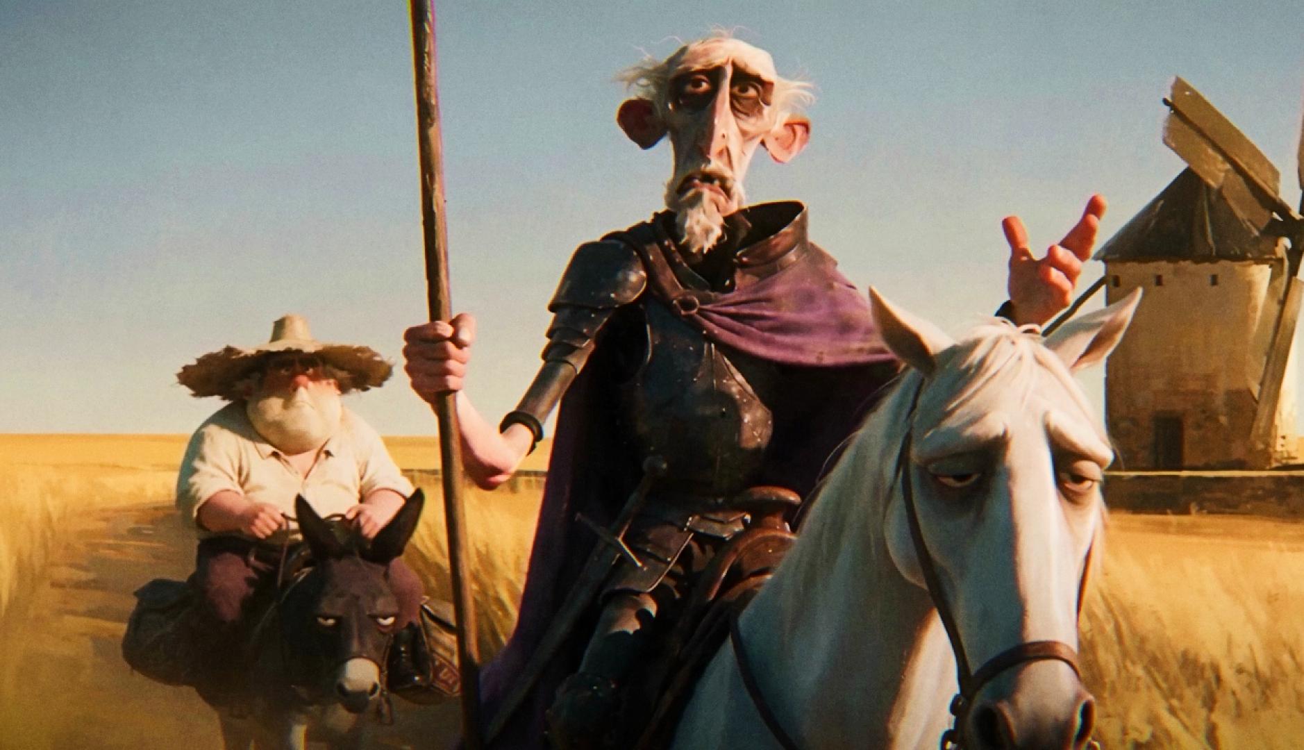 Una escena del corto con Don Quijote y Sancho