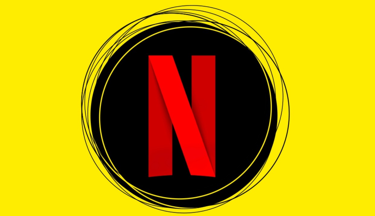 logotipo de netflix sobre fondo amarillo de el sol
