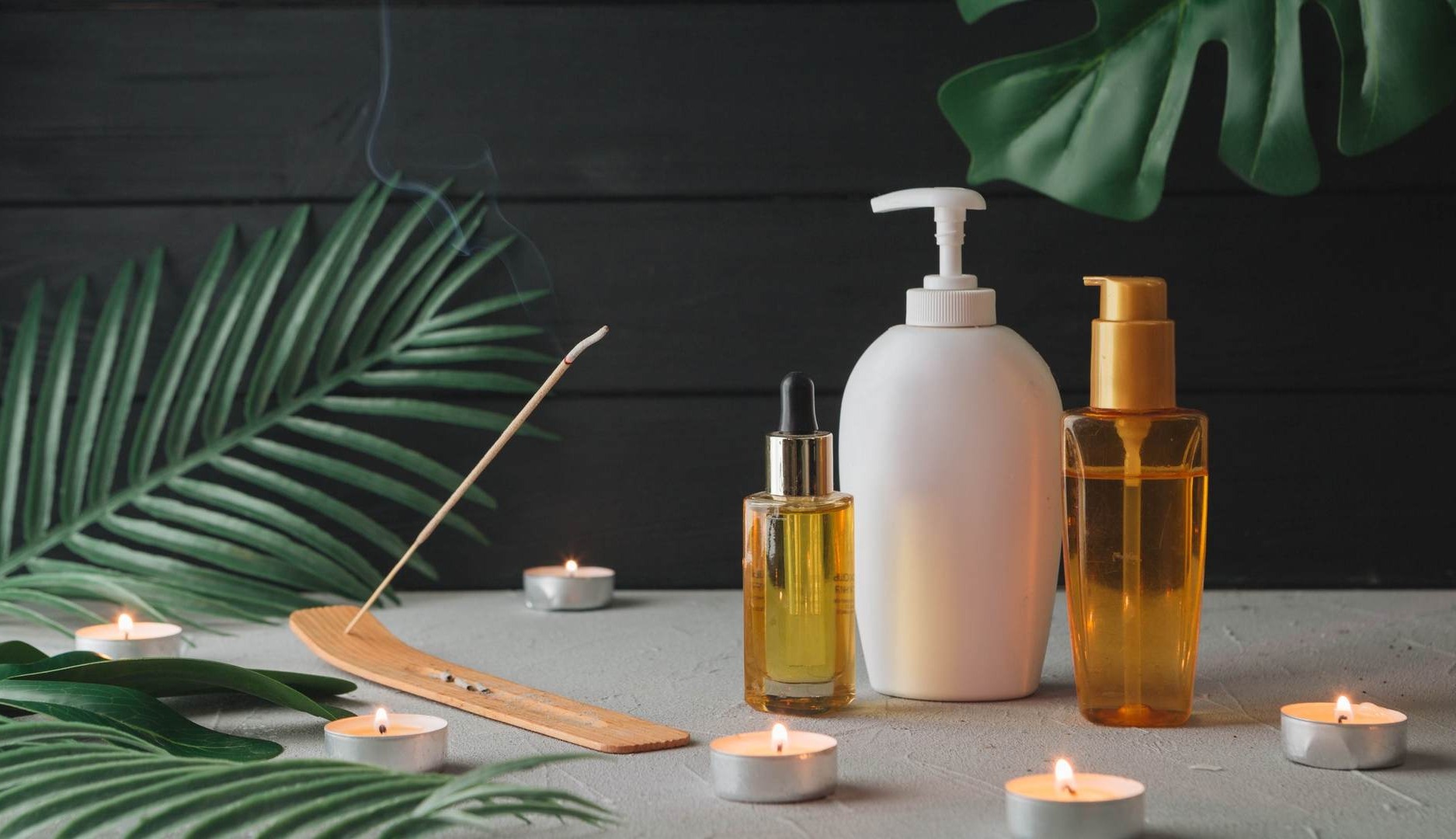Frascos de productos de belleza