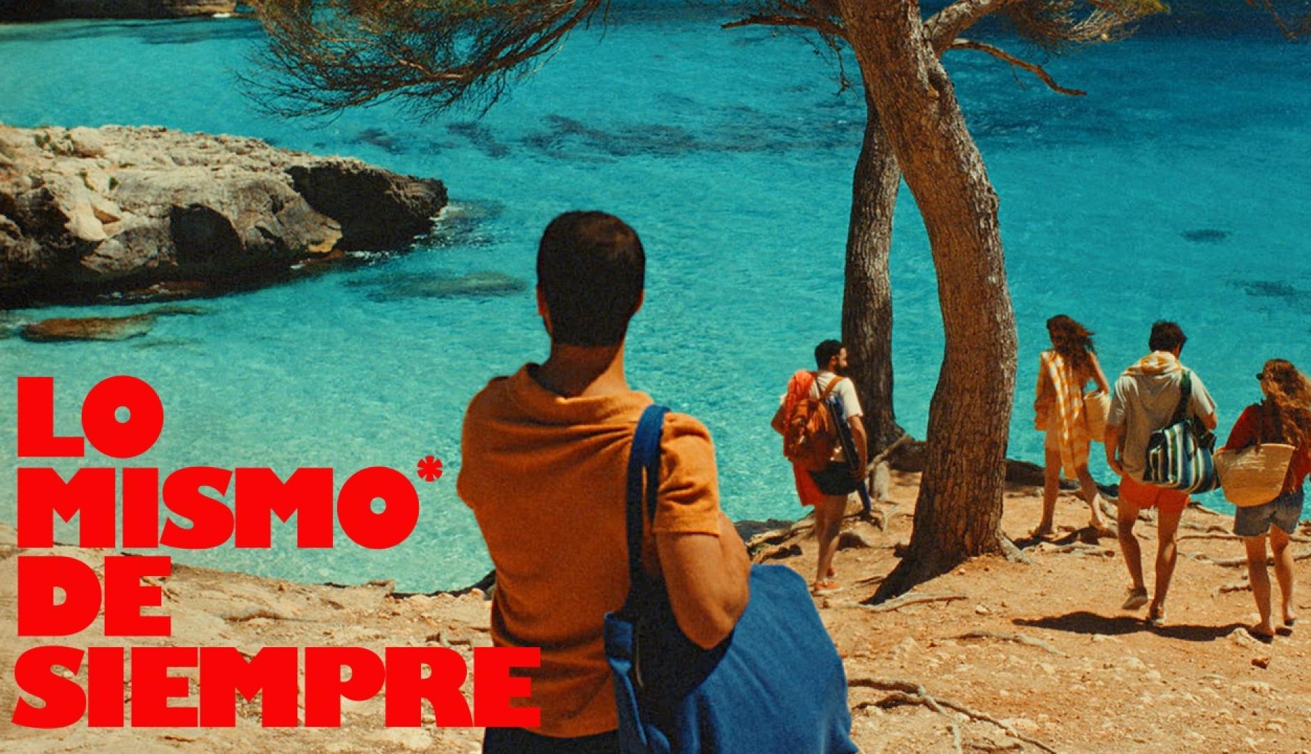 Un grupo de amigos bajando a la playa en verano